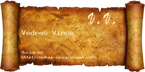 Vedres Vince névjegykártya